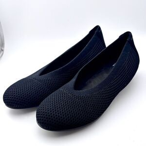 Eileen Fisher black textured ballet flats sz 6 Career comfort slip ons